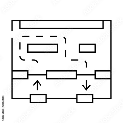 store movement map line icon vector. store movement map sign. isolated contour symbol black illustration
