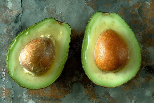 Halves of avocado