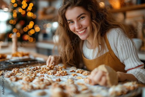 Smiling woman making a ging...