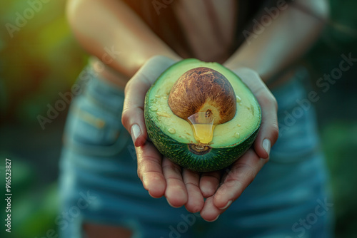 Woman drops an avocado oil ...