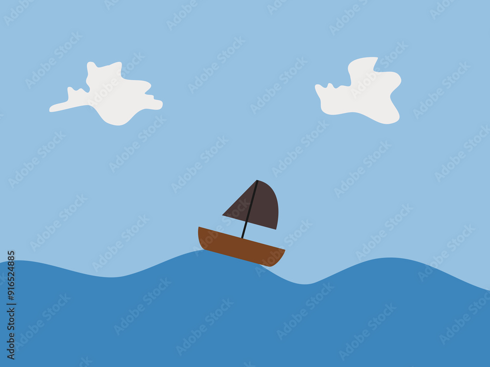 Fototapeta premium flat design maritime day vector illustration