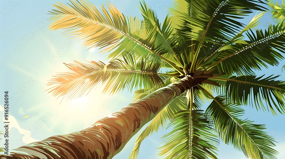 Obraz premium palm tree in the sky