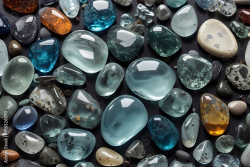 Semi-precious stones background texture 