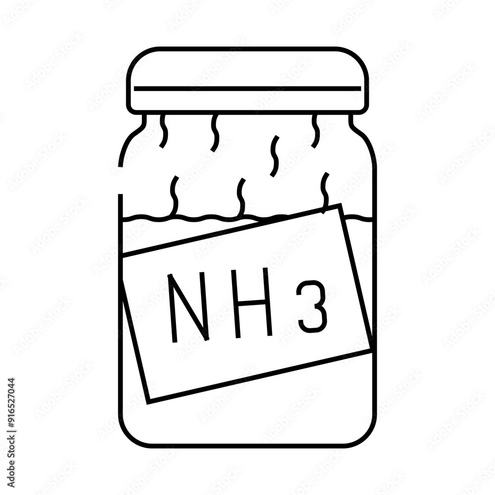 ammonia smell line icon vector. ammonia smell sign. isolated contour symbol black illustration ammonia smell line icon vector. ammonia smell sign. isolated contour symbol black illustration
