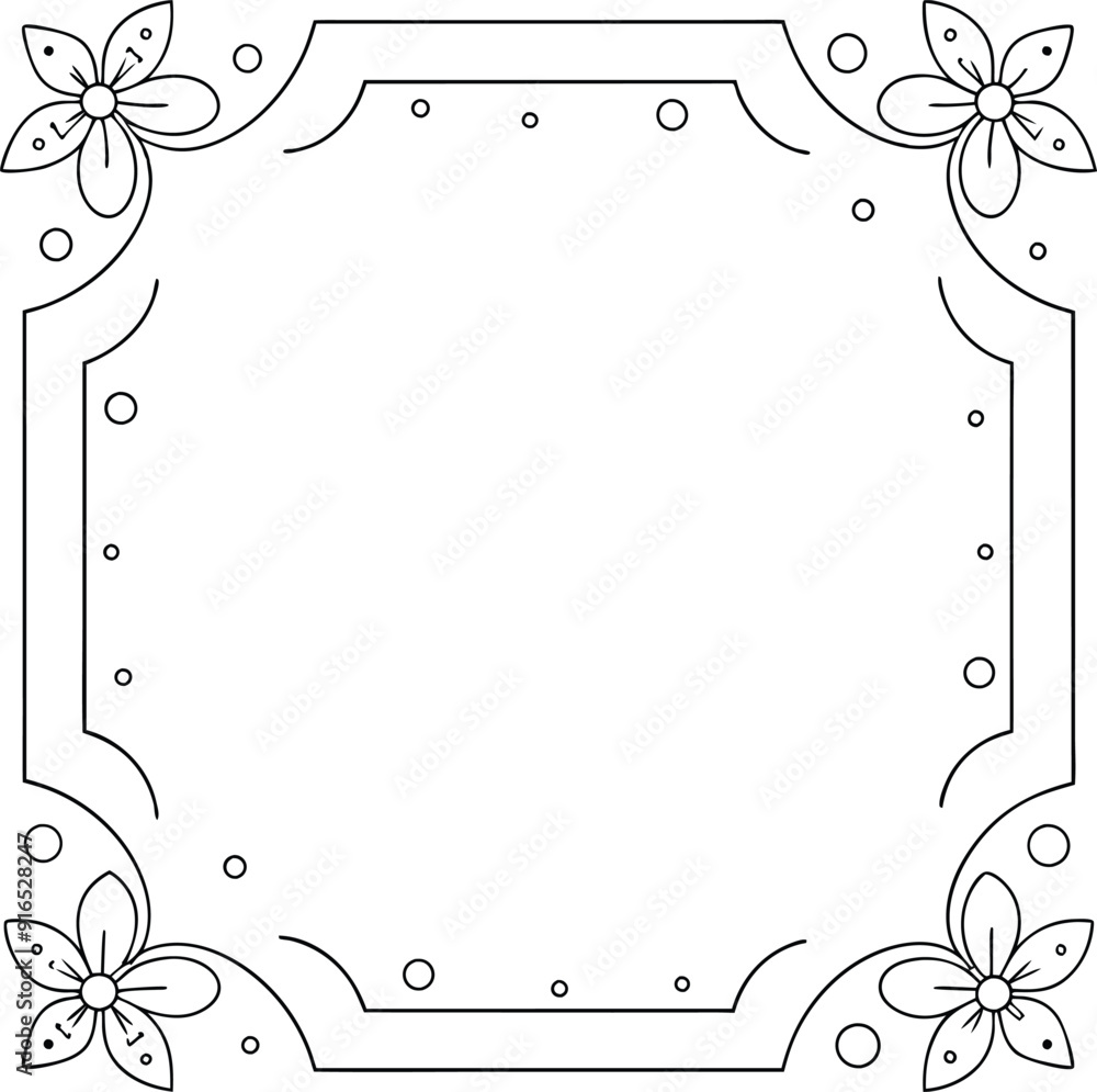 Template with corner pattern with copy space illustration Template with corner pattern with copy space illustration