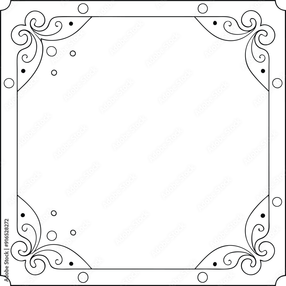 Template with corner pattern with copy space illustration Template with corner pattern with copy space illustration