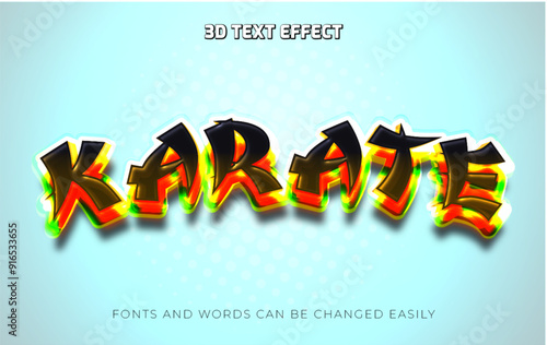 Karate japanese 3d editable text effect style