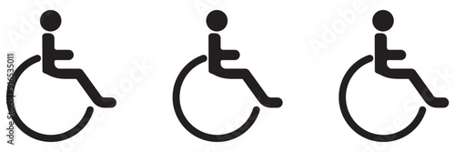 Toilet icons set, toilet signs, WC signs collection, male female restroom, handicap wheelchair access, baby changing room
