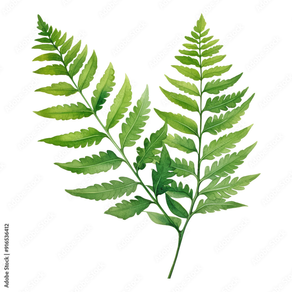 fern leaf watercolor isolated on transparent background cutout fern leaf watercolor isolated on transparent background cutout