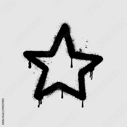 Adobe Illustrator Artwork, Spray Star Graffiti Spray isolated on white background.