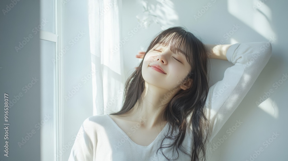 ストレッチをする女性