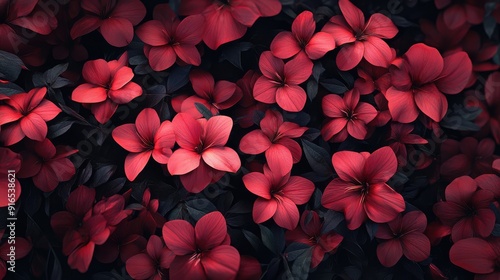 Close-up of blooming flower beds of amazing flowers. Ai generation