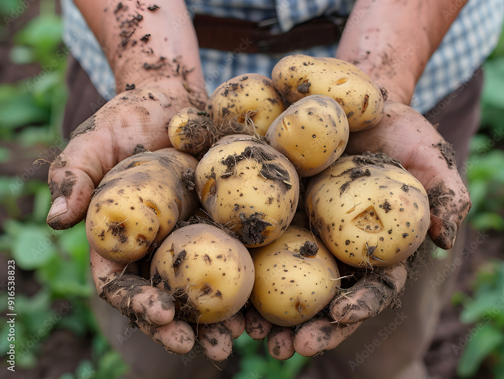Raw potatoes in droplets of water. Neural network AI generated art Raw potatoes in droplets of water. Neural network AI generated art