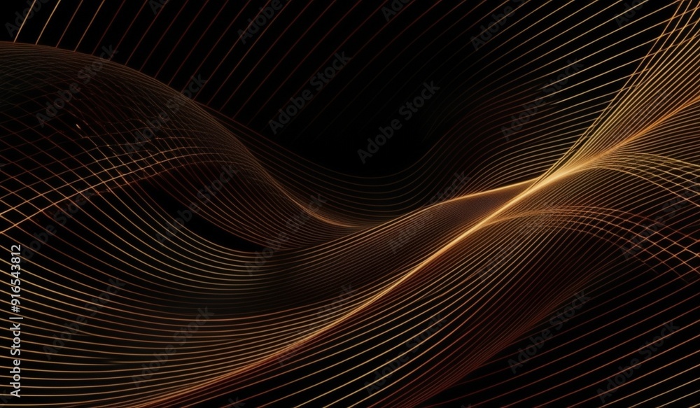 a close up of a black background with a gold wave, glowing lines, intricate illuminated lines, golden curve composition, illuminated glowing lines, 4k vertical wallpaper a close up of a black background with a gold wave, glowing lines, intricate illuminated lines, golden curve composition, illuminated glowing lines, 4k vertical wallpaper