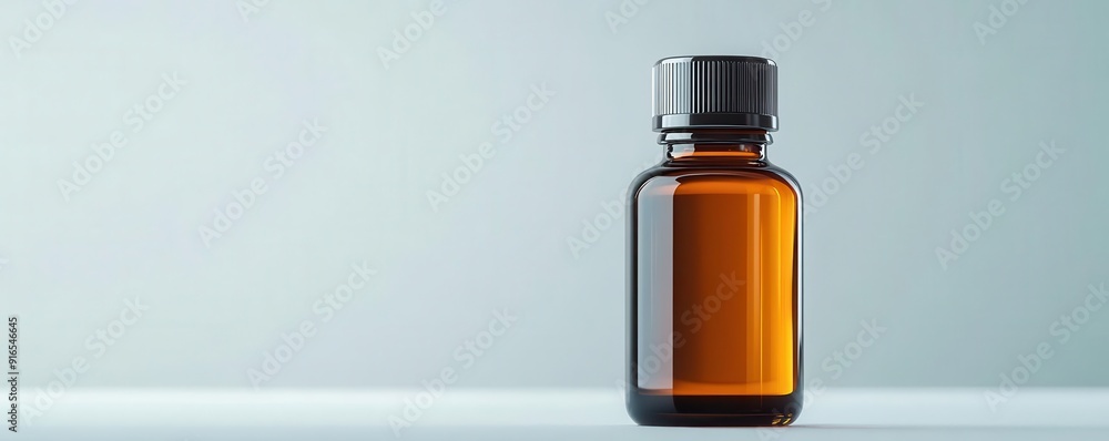 Antiseptic solution bottle with clear dosage markings, packaging, free space for text Antiseptic solution bottle with clear dosage markings, packaging, free space for text