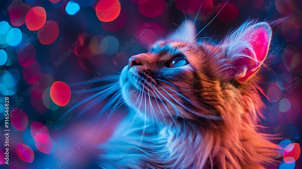 A Ragdoll Cat in an abstract neon background, vibrant lights and glowing patterns, creating a futuristic and energetic scene, hd quality, natural look. --ar 16:9 --v 6.0 --s 250 --style raw A Ragdoll Cat in an abstract neon background, vibrant lights and glowing patterns, creating a futuristic and energetic scene, hd quality, natural look. --ar 16:9 --v 6.0 --s 250 --style raw