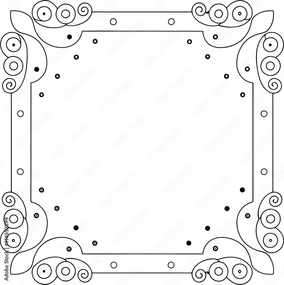 Template with corner pattern with copy space illustration Template with corner pattern with copy space illustration