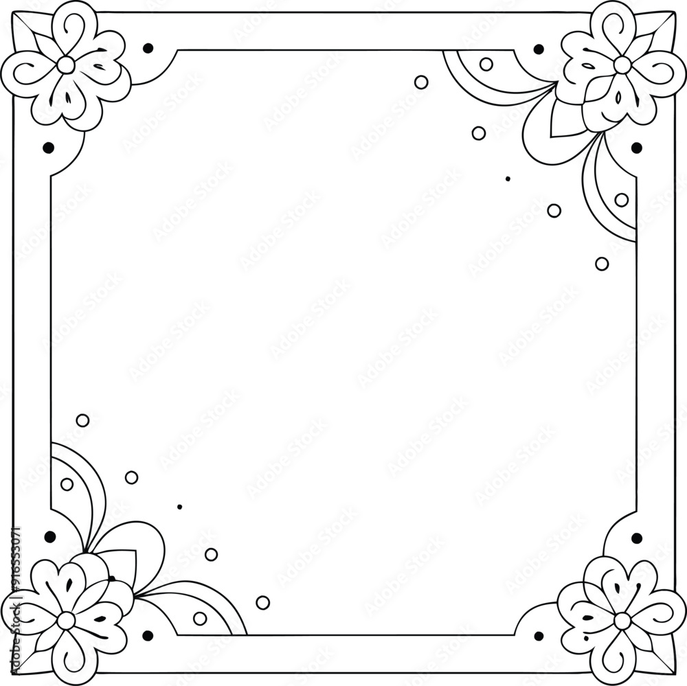 Template with corner pattern with copy space illustration Template with corner pattern with copy space illustration