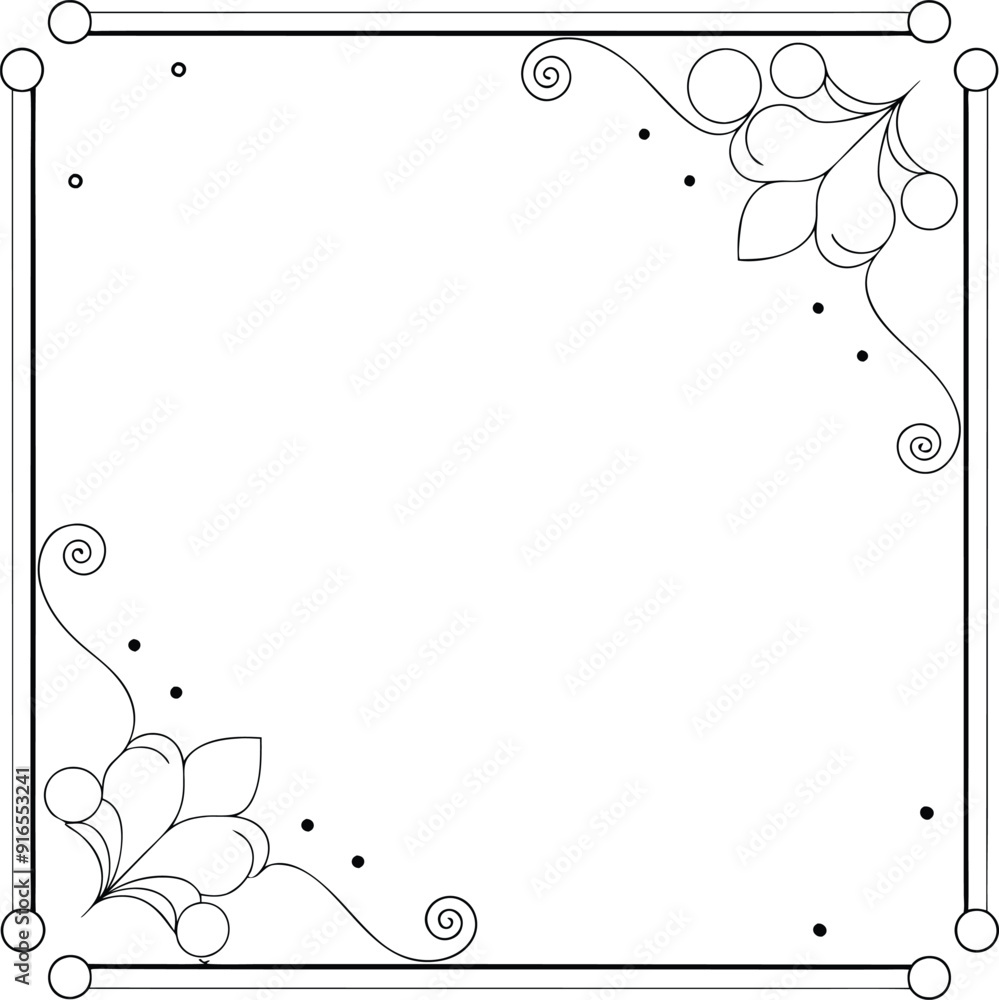 Template with corner pattern with copy space illustration Template with corner pattern with copy space illustration