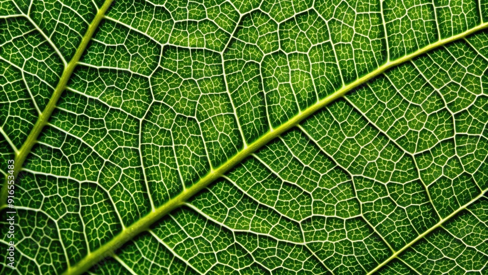 Macro photo of leaf texture with visible veins and cells, nature, botanical, green, close-up, detail, natural Macro photo of leaf texture with visible veins and cells, nature, botanical, green, close-up, detail, natural