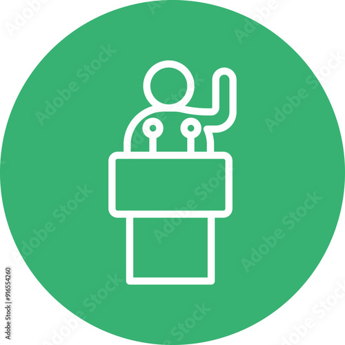Political Candidate Vector Line White Circles Multicolors