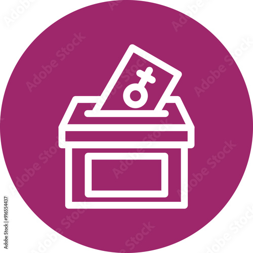 Voter Rights Vector Line White Circles Multicolors