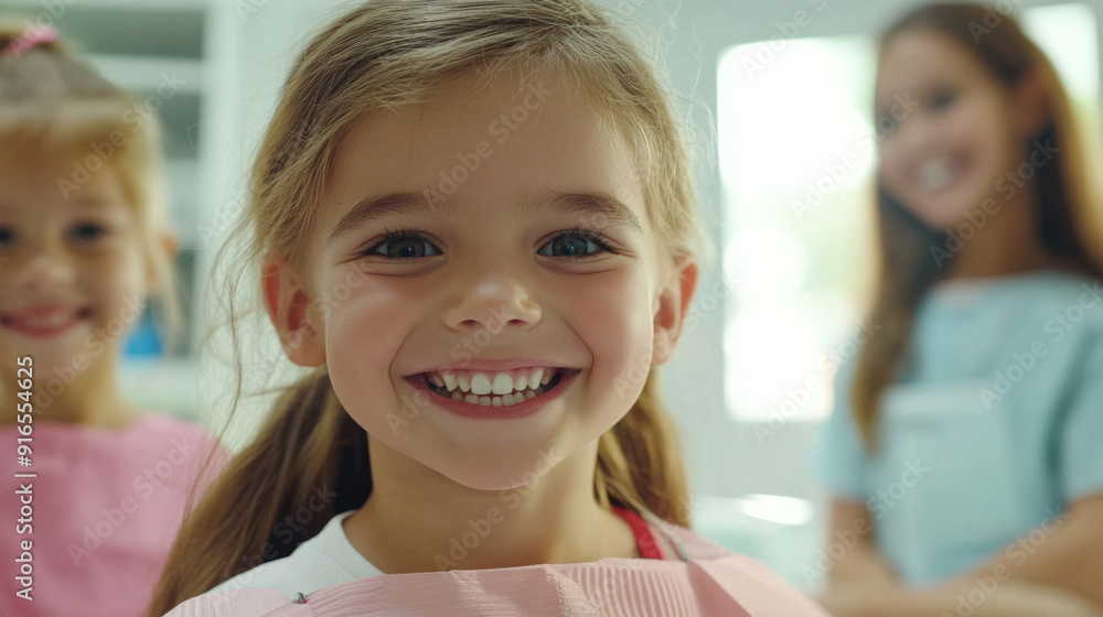 Child smiles happily, showing beautiful teeth. Child smiles happily, showing beautiful teeth.
