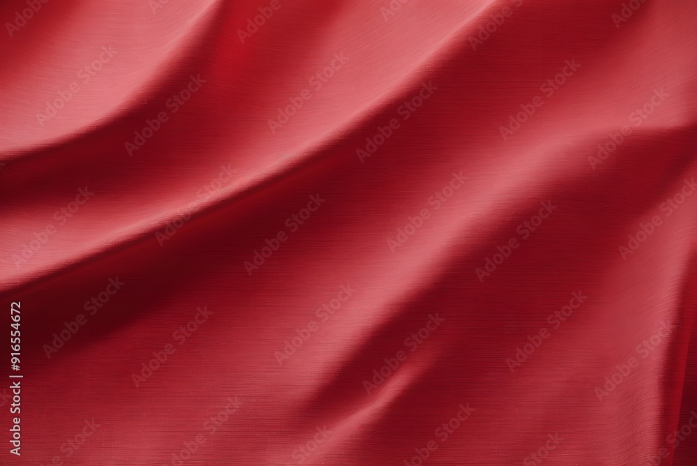 Fototapeta premium Embossed fabric, pleated. Red material textile.