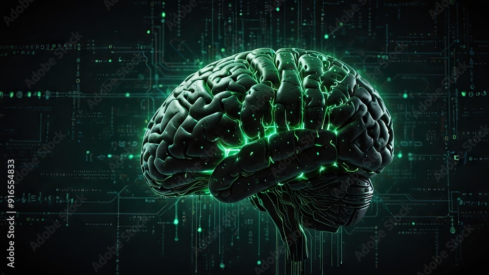 Mind Programming An abstract visual of a brain with green background Mind Programming An abstract visual of a brain with green background