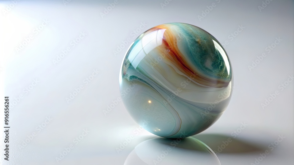 Smooth, shiny marble ball on a white background, marble, round, sphere, glossy, stone, smooth, shiny, decoration Smooth, shiny marble ball on a white background, marble, round, sphere, glossy, stone, smooth, shiny, decoration