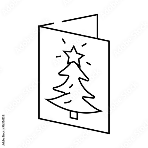 new year card line icon vector. new year card sign. isolated contour symbol black illustration