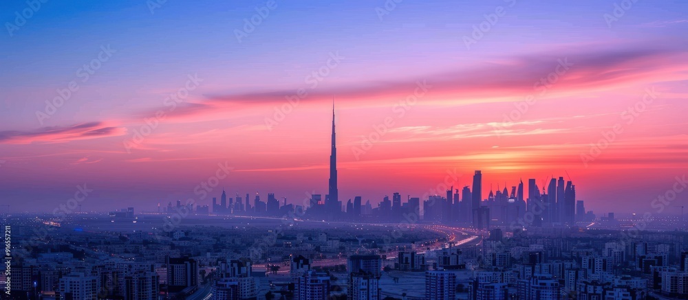 Fototapeta premium Dubai Skyline at Sunset