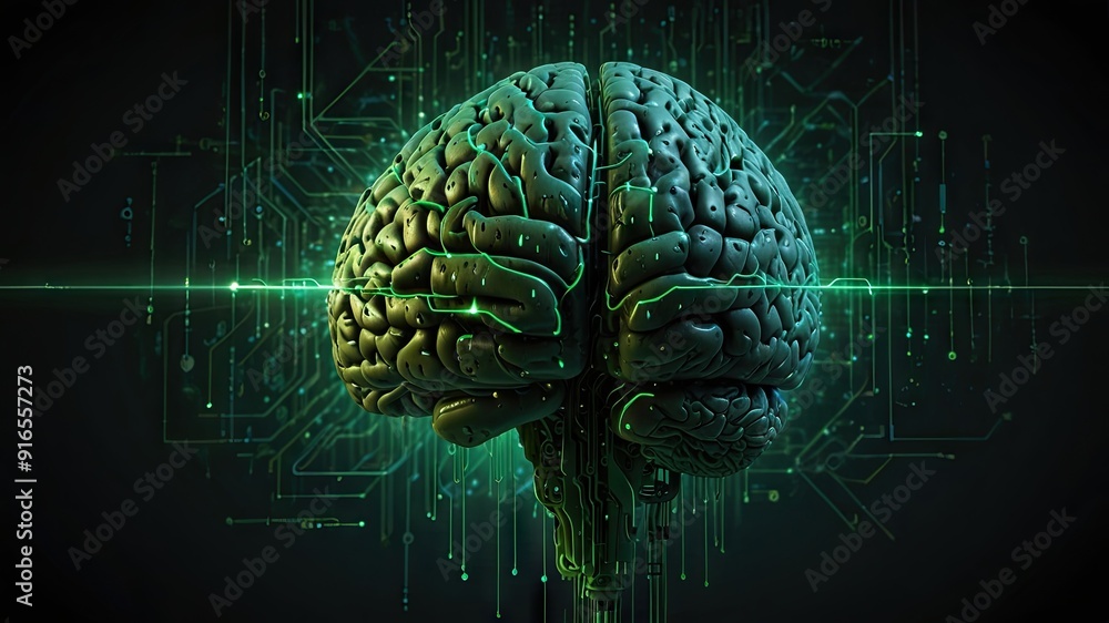Mind Programming An abstract visual of a brain with green background Mind Programming An abstract visual of a brain with green background