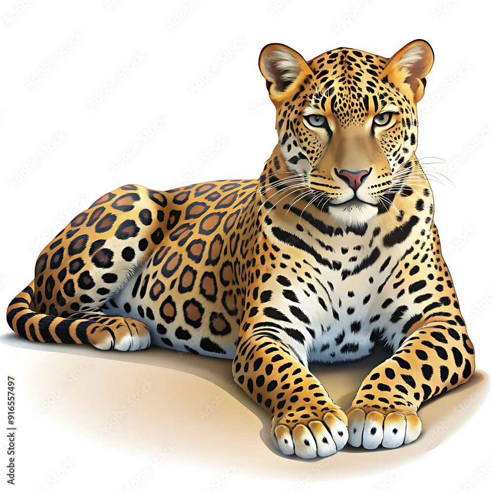 leopard on white background leopard on white background