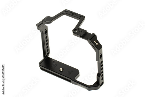 Camera cage, rig cage, for DSLR or mirrorless camera. Isolated in white background.