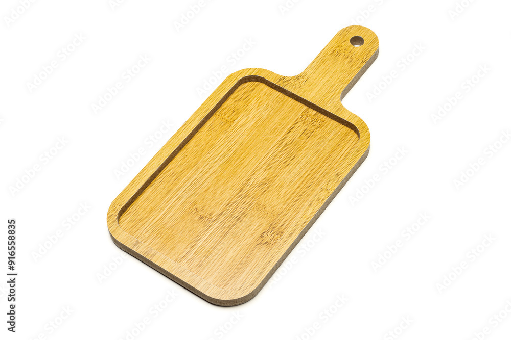 Fototapeta premium organic bamboo serving board, chopping board or cutting board.