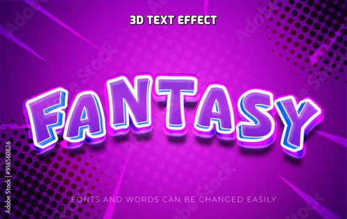 Fantasy 3d editable text effect style