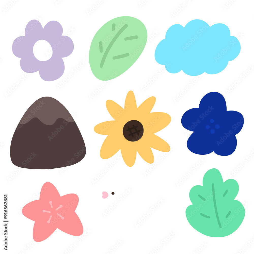 Cute Nature Elements Cartoon illustration Set Collection Natural Elements Cartoon Nature Stickers Nature Icon Cute Nature Elements Cartoon illustration Set Collection Natural Elements Cartoon Nature Stickers Nature Icon