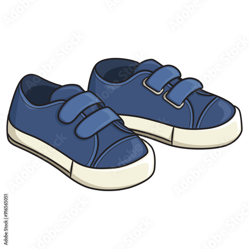 Illustration of a pair of cartoon children's shoes.
