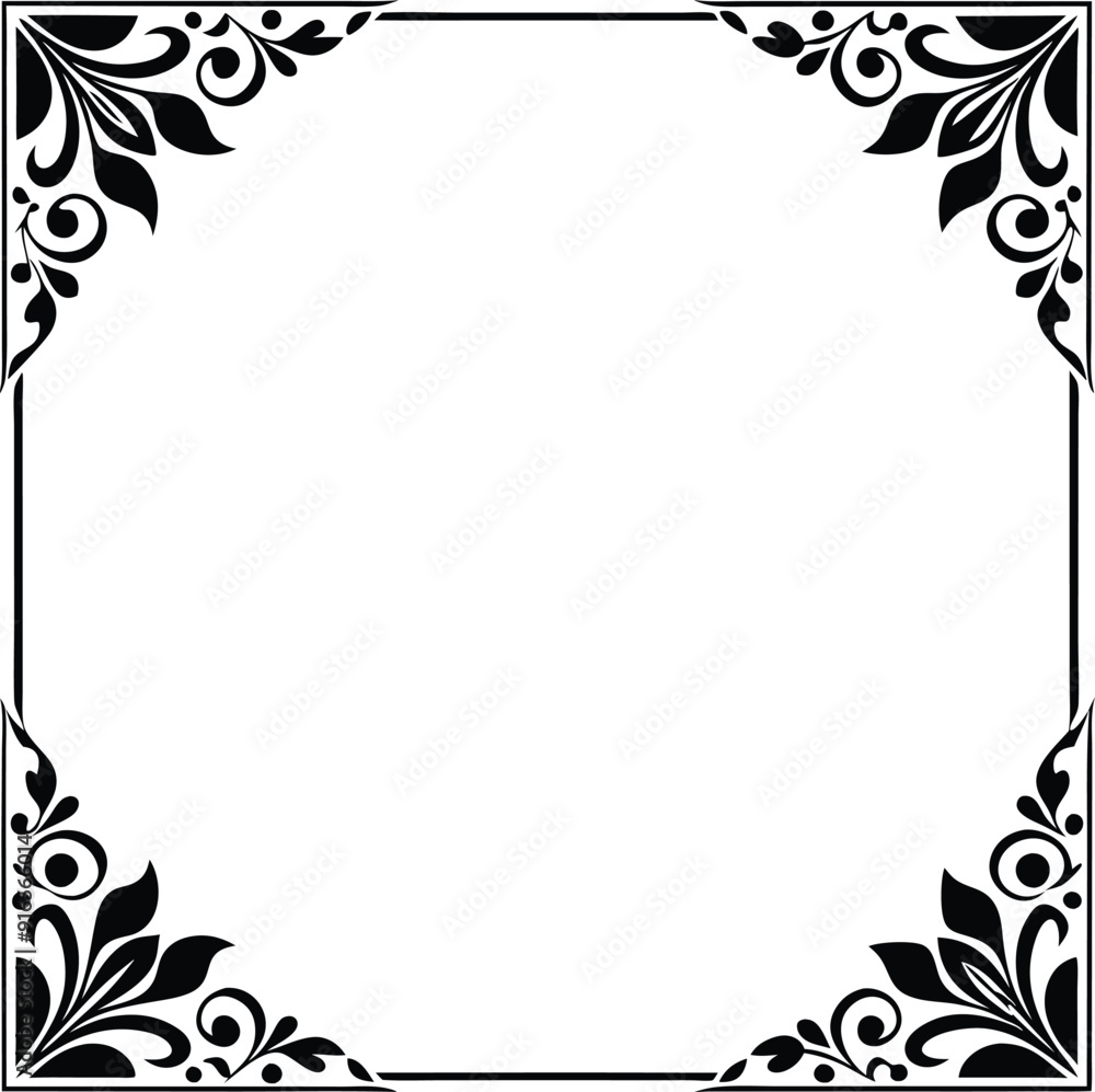 Template with decorative corner with copy space illustration Template with decorative corner with copy space illustration