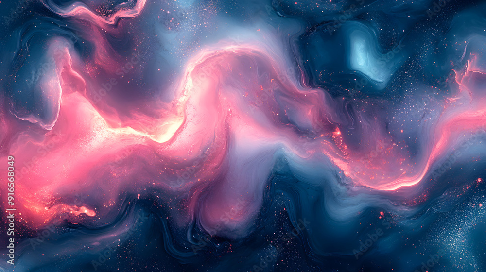 An abstract image showcasing beautiful swirling patterns in hues of blue and pink. An abstract image showcasing beautiful swirling patterns in hues of blue and pink.