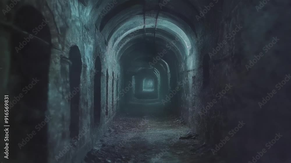 The corridor of scary old gothic architecture abandoned castle, dark concept, Halloween, motion animation video background The corridor of scary old gothic architecture abandoned castle, dark concept, Halloween, motion animation video background