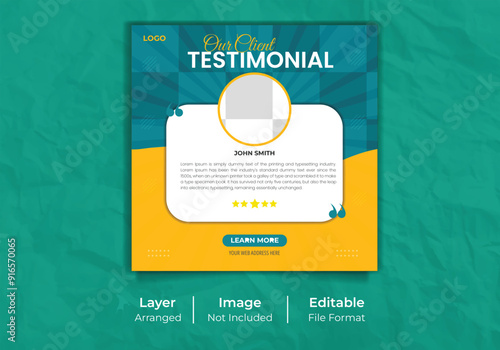 Eye Catching Modern Professional Client Testimonial and Customer Review and Feedback Design