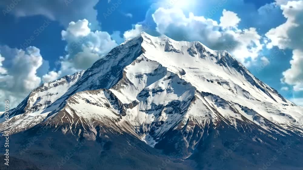 Morning Calm: Mountains and Gentle Cloud Layers Morning Calm: Mountains and Gentle Cloud Layers