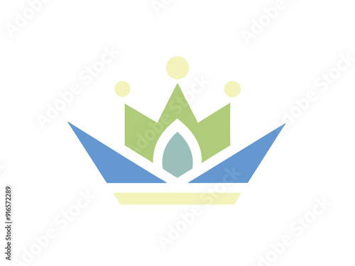 Modern Crown Logo with Sleek Lines - Minimalist Design