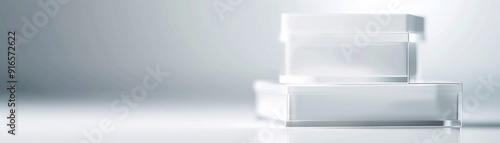 Wallpaper Mural Transparent plastic box mockup with its lid placed neatly on top, shot in close-up to showcase its clean lines and clarity. The background is simple, offering significant copy space for additional Torontodigital.ca