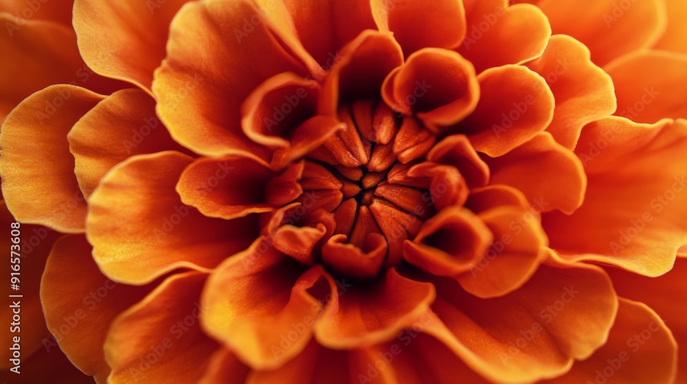 A macro image of a marigold, showcasing its bright orange petals and intricate patterns. A macro image of a marigold, showcasing its bright orange petals and intricate patterns.