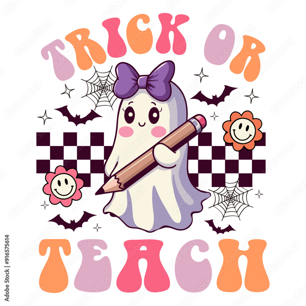 Fototapeta premium Trick Or Teach Teacher Halloween SVG
