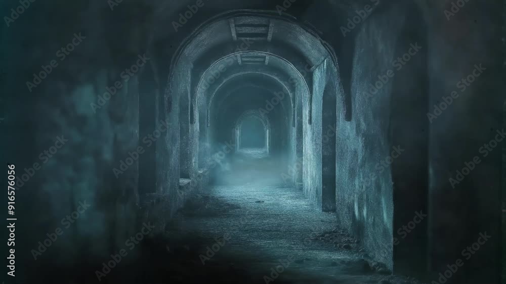 The corridor of scary old gothic architecture abandoned castle, dark concept, Halloween, motion animation video background The corridor of scary old gothic architecture abandoned castle, dark concept, Halloween, motion animation video background