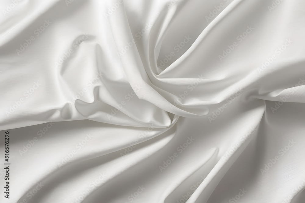 Fototapeta premium Rippled beautiful white silk fabric texture background 3D rendering